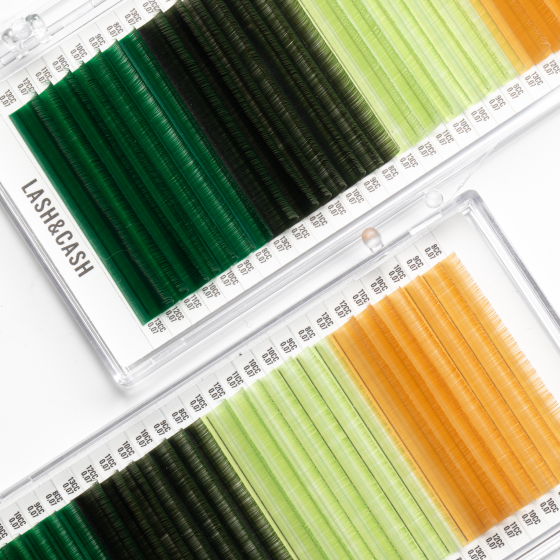 Eyelashes LASH&CASH, OLIVE SHADES, mix 28 lines, SCULPTOR