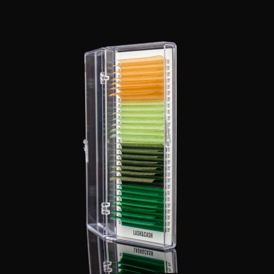 Eyelashes LASH&CASH, OLIVE SHADES, mix 28 lines, SCULPTOR