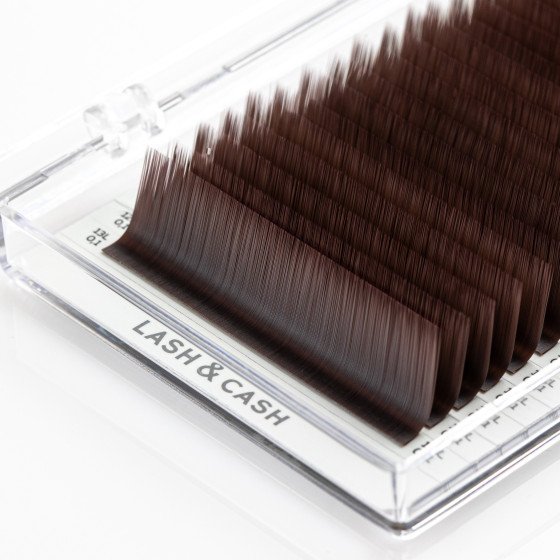 Eyelashes velvet brown LASH&CASH, mix 28 lines, SCULPTOR