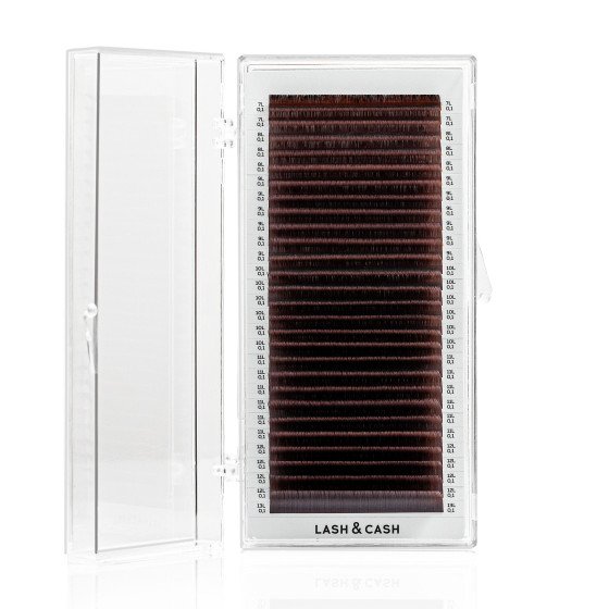 Eyelashes velvet brown LASH&CASH, mix 28 lines, SCULPTOR