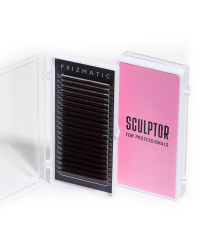 Dark chocolate eyelash extensions PRIZMATIC, mix 20 lines, SCULPTOR