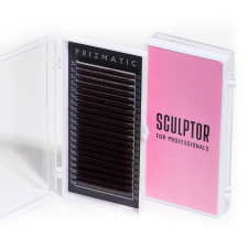 Dark chocolate eyelash extensions PRIZMATIC, mix 20 lines, SCULPTOR
