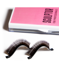Dark chocolate eyelash extensions PRIZMATIC, mix 20 lines, SCULPTOR