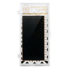 Вії чорні GOLD, окремі довжини 18 ліній, SCULPTOR