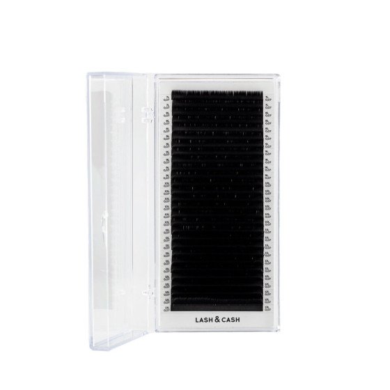 Lashes for extensions dark chocolate LASH&CASH, 28 lines, SCULPTOR