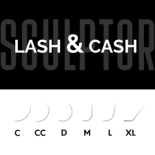 Black eyelash extensions LASH&CASH, 28 lines, SCULPTOR