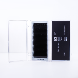 Black eyelash extensions LASH&CASH, 28 lines, SCULPTOR