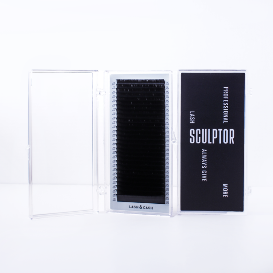 Black eyelash extensions LASH&CASH, 28 lines, SCULPTOR