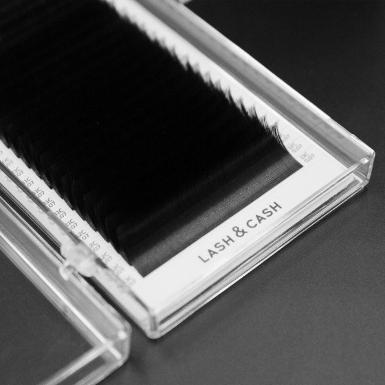 Black eyelash extensions LASH&CASH, 28 lines, SCULPTOR