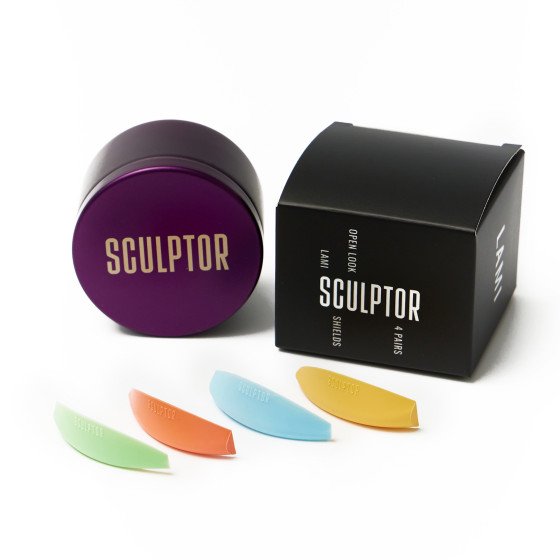 Набір силіконових валиків для ламінування вій OPEN LOOK, 4 пари,  COLOR МIХ , SCULPTOR