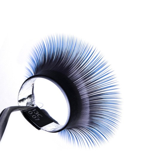 Ombre eyelashes 2T Blue PRIZMATIC, mix 20 ліній, SCULPTOR