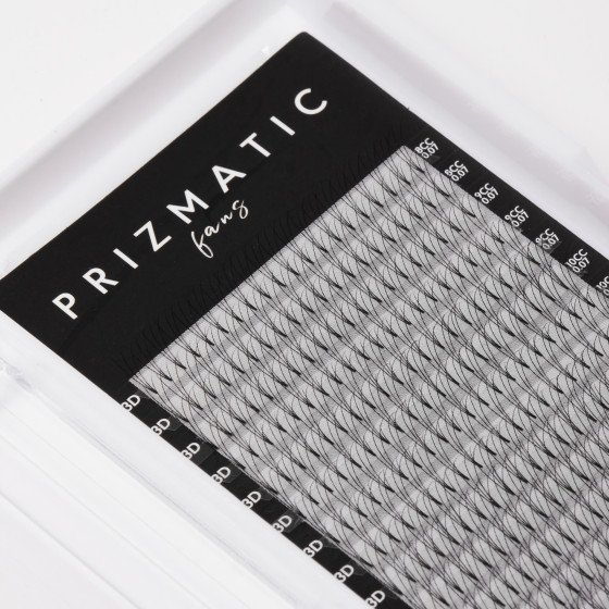 SCULPTOR PRIZMATIC pre-made fans  for lash extensions | Order a tray with a mix of popular lengths 8-14 mm